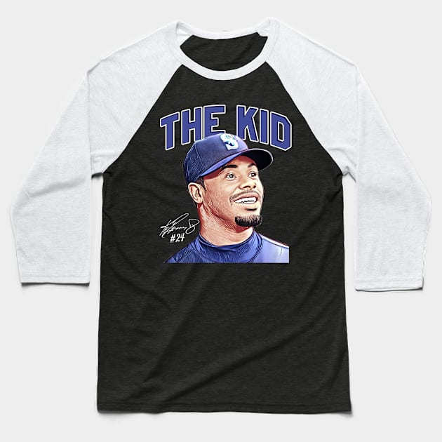 Ken Griffey Jr The Kid Basketball Legend Signature Vintage Retro 80s 90s Bootleg Rap Style Baseball T-Shirt by CarDE